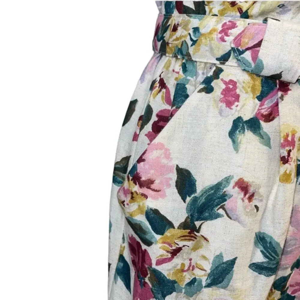 Damon Petite Vintage Union Made Floral Dress w/ Pockets & Belt Made USA Size 10